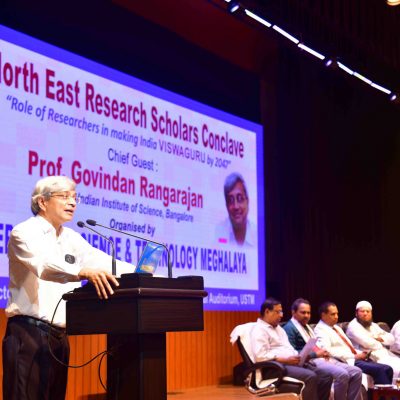 Prof Govindan Rangarajan, Director, Indian Institute of Science Bangalore addressing NERSC at USTM on 31st Oct 2022